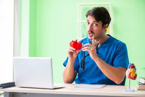 Doctor student explaining heart problems Foto stock