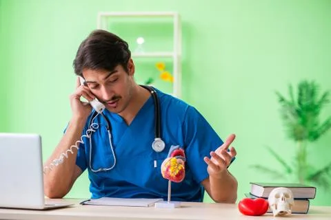 Doctor student explaining heart problems Stock Photos
