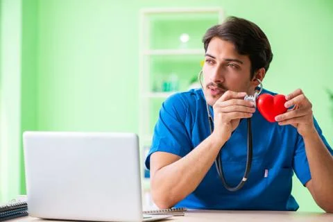 Doctor student explaining heart problems Stock Photos