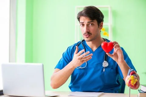 Doctor student explaining heart problems Stock Photos