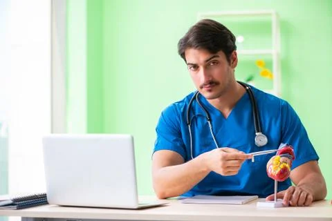 Doctor student explaining heart problems Stock Photos