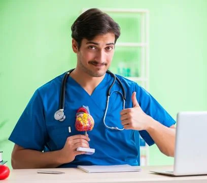 Doctor student explaining heart problems Stock Photos