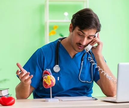 Doctor student explaining heart problems Stock Photos