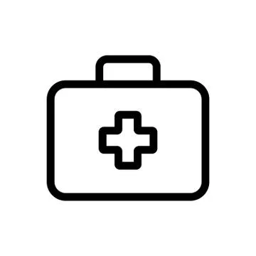 The doctor suitcase is an icon vector. Isolated contour symbol illustration Stock Illustration