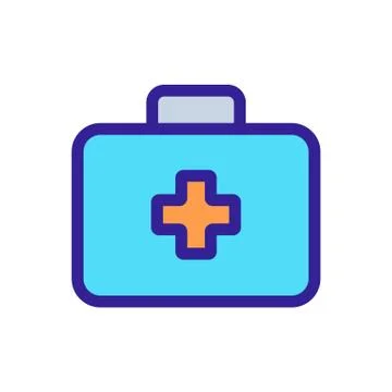 The doctor suitcase is an icon vector. Isolated contour symbol illustration Stock Illustration