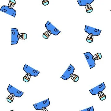 Doctor surgery vector seamless pattern Stock Illustration
