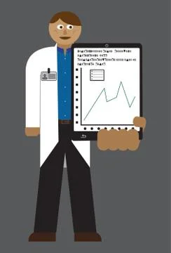 Doctor With Tablet Chart Stock Illustration