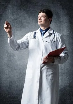 Doctor with tablet for documents Stock Photos