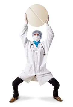 Doctor with tablet Stock Photos
