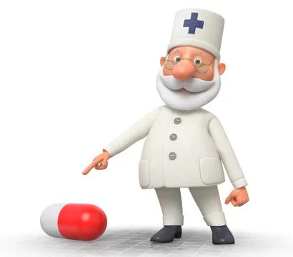Doctor with tablets Illustrazione stock