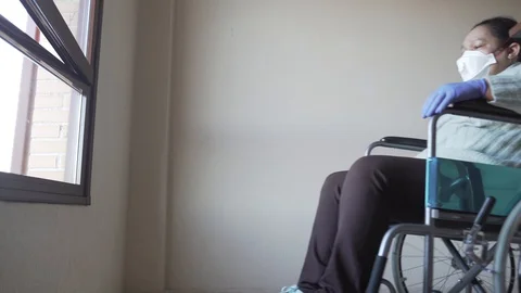 Doctor Taking Sick Patient to The the Window. Stock Footage 130015871