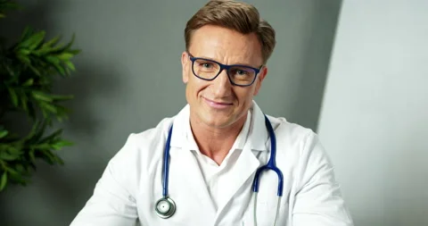 Doctor Talking with Distant Patient Using Modern Digital Technologies. Caucasian Video stock 156970230