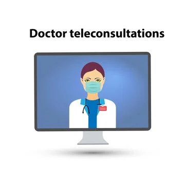 Doctor teleconsultations Stock Illustration