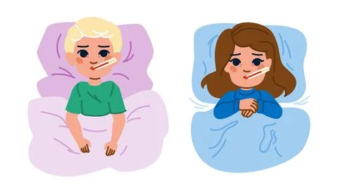 Doctor temperature kid vector Stock Illustration