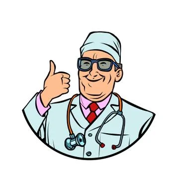 Doctor, thumb up gesture Stock Illustration
