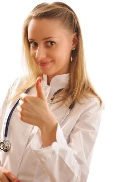 Doctor with thumb up Stock Photos