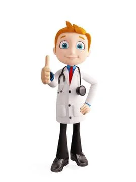 Doctor with thumbs up pose Stock Illustration