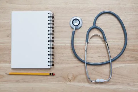 Doctor tool stethoscope on table background Stock Photos