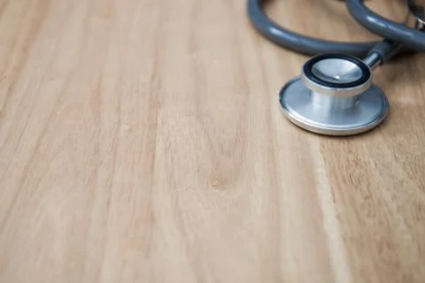 Doctor tool stethoscope on table background Stock Photos