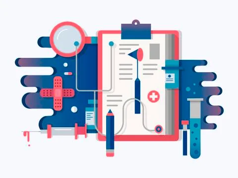 Doctor tools design flat Stock Illustration