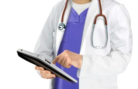 Doctor with touch pad Stock Photos