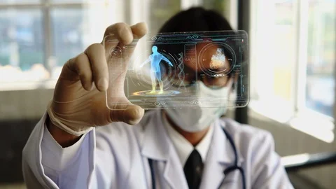 Doctor use technology Hud Stock Footage 117107903