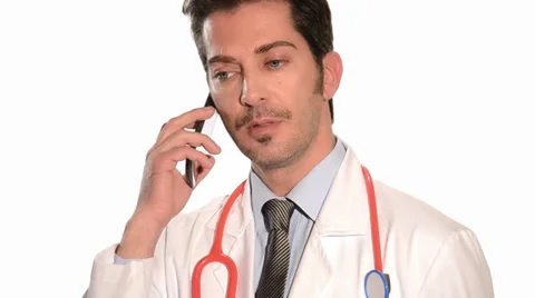 Doctor using a cellphone Видео 27793854