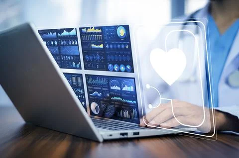 Doctor using computer backup data on Cloud Computer technology and storage .. Stock Photos