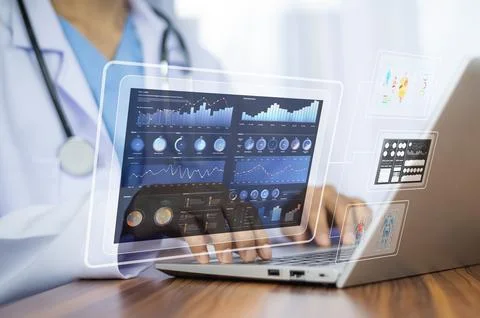 Doctor using computer backup data on Cloud Computer technology and storage .. Stock Photos
