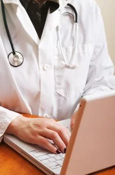 Doctor using Computer Stock Photos