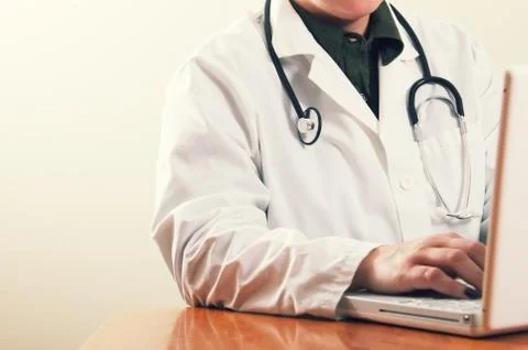 Doctor using Computer Stock Photos