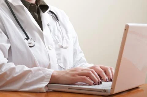 Doctor using Computer Foto stock