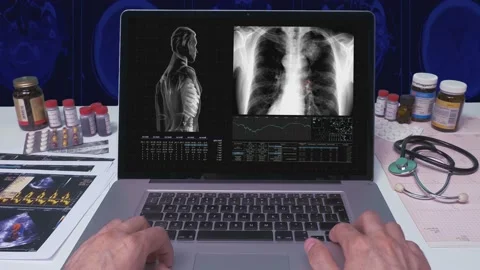 Doctor Using Laptop  Stock Footage 200723449