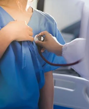 Doctor using a stethoscope checking patient with examining, presenting resu.. 写真素材