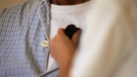 Doctor using a stethoscope. Stock Footage 88341791