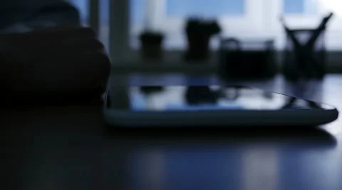 Doctor Using Tablet Pc At Night Stock Footage 64061869