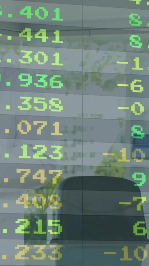 Doctor using tablet, stock market data animation over medical office background Stock Footage 343028681