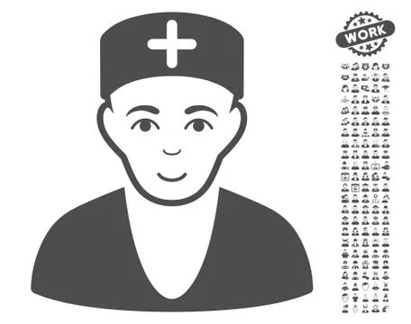 Doctor Vector Icon With Bonus Stock Illustration