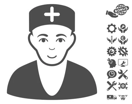 Doctor Vector Icon With Tools Bonus Stock Illustration