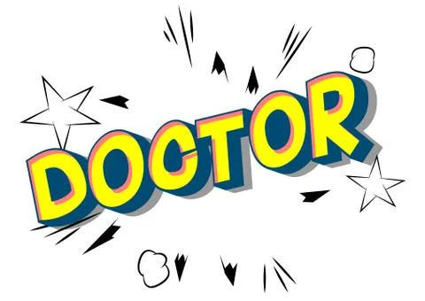 Doctor - Vector illustrated comic book style phrase on abstract background. Stockillustratie
