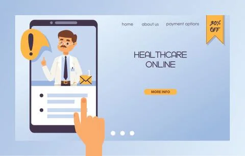 Doctor vector web-page doctoral character professional medical worker physician Stock Illustration