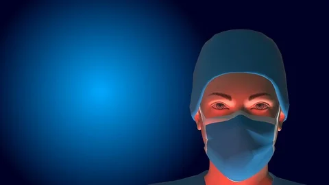 Doctor with virus mask loop Stock Footage 128714424