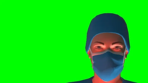 Doctor with virus mask loop green screen Stock Footage 128713985