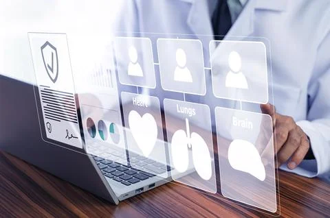 Doctor visual screen software data management, Doctor document management o.. 写真素材