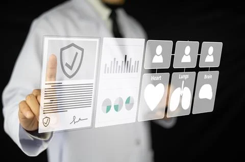 Doctor visual screen software data management, Doctor document management o.. Foto stock