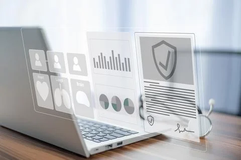 Doctor visual screen software data management, Doctor document management o.. Foto stock