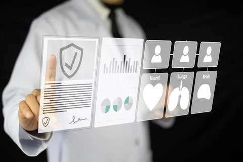 Doctor visual screen software data management, Doctor document management ... Foto stock