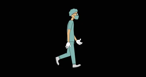 Doctor walk cycle. Video stock 129052565