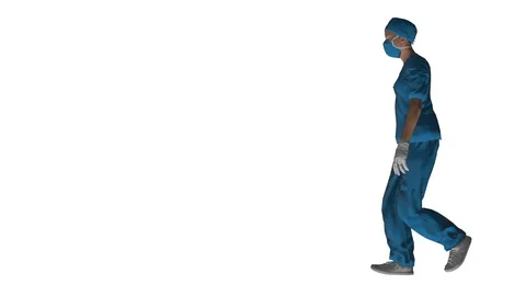 Doctor walking side loop animation Video stock 128715692