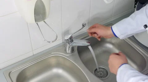 Doctor Washes Hands Stock Footage 61331226